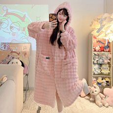 批发浴巾吸水提花360克秋冬可穿式浴巾裹巾睡袍宽松大码300斤甜美睡裙