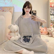 批发波萝格280克浴袍女吸水速干可穿浴巾加厚浴裙睡袍式浴衣四季通用