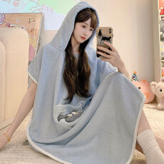 批发波萝格280克浴袍女吸水速干可穿浴巾加厚浴裙睡袍式浴衣四季通用