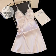 批发冰雪丝<b class='q'>夏季</b>纯欲性感带胸垫吊带中长宽松睡裙气质家居服网红可外穿