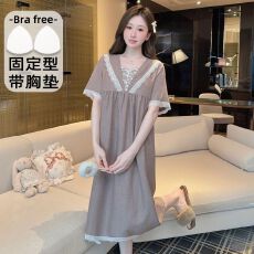 批发M-5XL 爆款睡裙夏季新款云朵棉甜美卡通短袖家居服<b class='q'>加大</b>码家居服