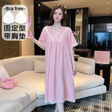 批发M-5XL 爆款睡裙夏季新款云朵棉甜美卡通短袖家居服<b class='q'>加大</b>码家居服