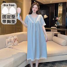 批发M-5XL 爆款睡裙夏季新款云朵棉甜美卡通短袖家居服<b class='q'>加大</b>码家居服