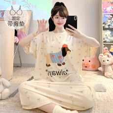 批发XXL-5XL天丝棉睡衣少女夏季休闲短袖中长宽松睡裙<b class='q'>加大</b>码230斤胖MM