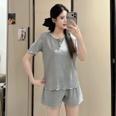 批发<b class='q'>睡衣</b>女夏季新款6535棉短袖套装韩版休闲甜美<b class='q'>可爱</b>家公主风家居服