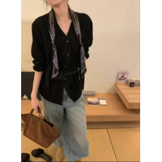 批发老钱感V领衬衣