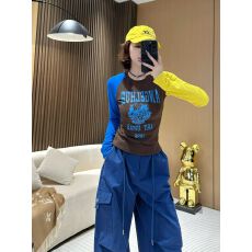 批发拼色字母印花长袖<b class='q'>T</b><b class='q'>恤</b>