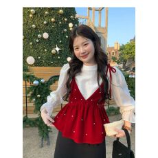 批发韩系丝绒氛围感<b class='q'>裙摆</b>吊带背心女外穿短款<b class='q'>上衣</b>