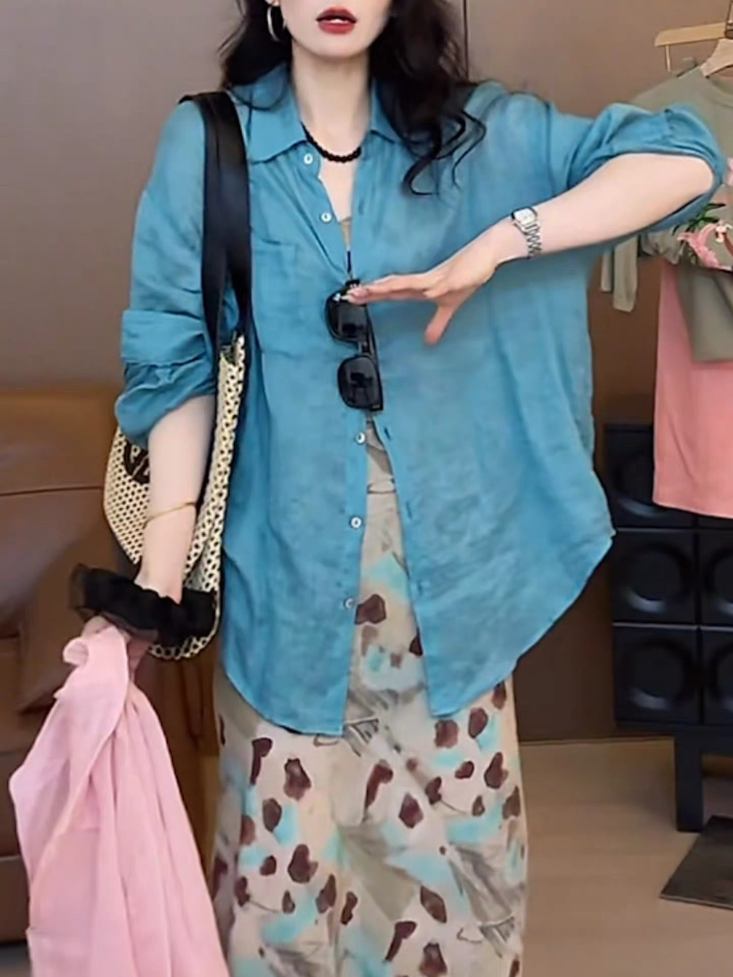 여름 휴식 센스 오래된 돈 바람 셔츠