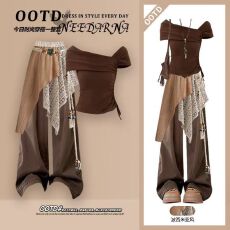 批发大西北草原新疆旅游穿搭女装美拉德上衣废土风波西米亚风套装女<b class='q'>夏</b>