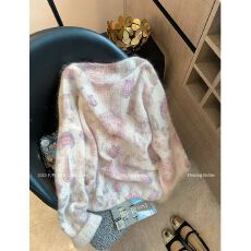 批发韩系温柔风钉珠毛衣女装2025早秋新款软糯减龄慵懒风针织衫上衣