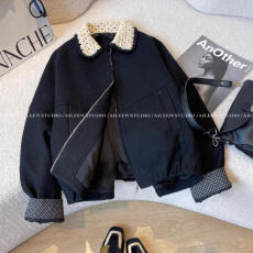 批发2025秋冬<b class='q'>新款</b>爆款女短款时尚宽松美式高级感气质小众<b class='q'>夹克</b>外套上衣