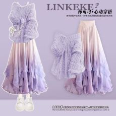 批发2025温柔系秋季穿搭少女风时尚气质毛衣搭仙女风设计感半身裙套装