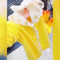 批发法式蕾丝拼接连帽<b class='q'>针织</b>开衫女秋季高级感潮甜美减龄显白超好看上衣