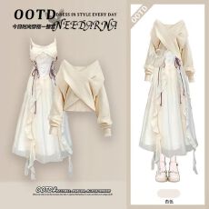 批发法式波西米亚风海边度假<b class='q'>吊带</b><b class='q'>连衣裙</b>女早秋季温柔高知穿搭掐腰裙子