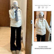 批发冬季穿搭一整套女装新款韩系针织拼接棉服<b class='q'>外套</b>显瘦<b class='q'>牛仔</b>裤两件套