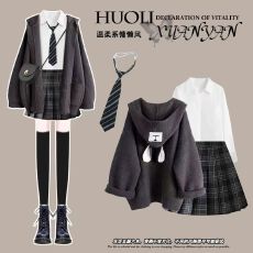 批发新年节红色外套毛衣女款2025新款冬季打底衬衫高腰显瘦格子百褶裙