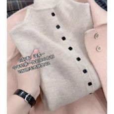 批发法式复古时尚立领针织<b class='q'>开衫</b>秋冬新款大码<b class='q'>女</b>装胖MM舒适简约外穿毛衣