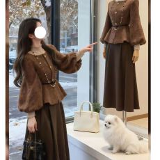 批发巨好看高端精致名媛套装2025秋冬新款小众气质小香风外套半裙<b class='q'>女装</b>