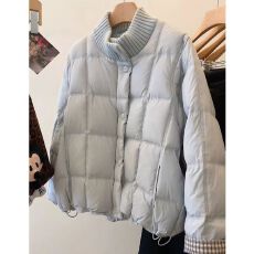 批发小个子胖mm韩系圆领拼接格子袖口棉服女<b class='q'>冬</b>季宽松加厚显瘦绝美外套