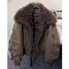 批发大码毛领工装棉服女<b class='q'>短款</b>冬季新款宽松气质加厚显瘦不撞款别致外套