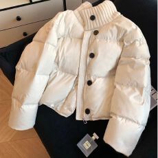 批发法式加厚针织立领短款<b class='q'>羽绒服</b><b class='q'>女</b>2025冬季新款高级感百搭白鸭绒外套