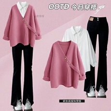 批发秋季套装女2025新款温柔系穿搭设计感洋气毛衣女显瘦<b class='q'>牛仔</b>裤三件套