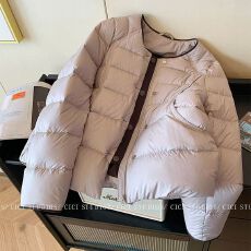 批发韩版休闲圆领加厚羽绒服外套<b class='q'>女</b>2025冬季新款百搭慵懒风保暖面包服