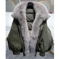 批发大毛领派克服棉服女短款小个子美式复古<b class='q'>冬</b>季加厚保暖休闲棉衣外套