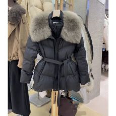 批发黑色大毛领羽绒服女2025<b class='q'>冬</b>季新款爆款小个子韩系收腰90白鸭绒外套
