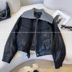 批发设计感女装短款2025秋<b class='q'>冬</b>季新款通勤加厚保暖内胆皮衣夹克外套上衣