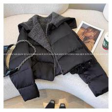 批发黑色高级感女短款2025<b class='q'>冬</b>季新款休闲时尚设计感巨好看棉衣棉服外套