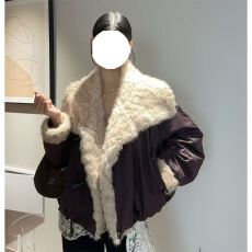 批发韩系设计感大翻领短款外套2025<b class='q'>冬</b>季大码胖MM宽松加厚保暖棉衣棉服