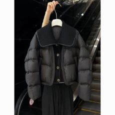 批发黑色短款泡芙通勤风<b class='q'>秋</b>冬季2025新款爆款小个子韩系高级感棉服外套