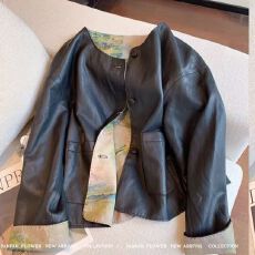 批发新中式国风正反两穿皮衣外套女<b class='q'>秋</b>季高级感不撞款小众绝美长袖上衣