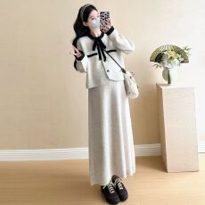 批发<b class='q'>秋</b>季套装女2025新款法式减龄小香风针织开衫显瘦百搭包臀裙两件套