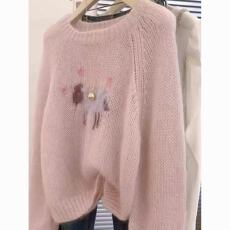 批发粉色设计感软糯毛衣秋冬季2025穿搭新款女装慵懒高级感上衣针织衫