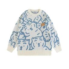 批发秋冬季2026新款复古趣味卡通圆领毛衣女宽松休闲慵懒风针织衫上衣