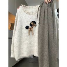 批发2026新款显瘦修身洋气时尚小马毛衣套头宽松秋冬甜美软糯针织毛衣