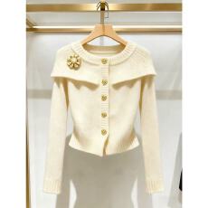 批发法式斗篷针织上衣女<b class='q'>秋</b>冬季高端巨好看独特漂亮气质小香风毛衣外套