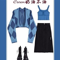 批发<b class='q'>大码</b>韩风chic秋季内搭吊带时髦宽松<b class='q'>外套</b>女搭配气质开叉显瘦<b class='q'>牛仔</b>裤