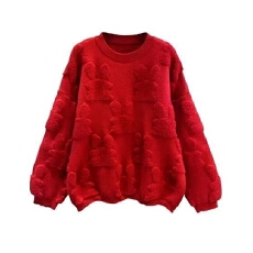 批发新年红色兔子毛衣女冬设计感新款2025洋气百搭宽松慵懒针织毛衣