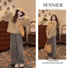 批发<b class='q'>大码</b>秋冬<b class='q'>超</b>火时尚<b class='q'>女装</b>2025新款韩版连帽卫衣减龄洋气休闲裤两件套