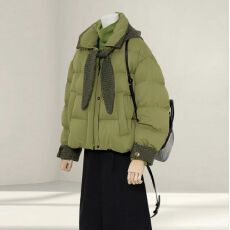 批发韩系巨好看连帽棉服女2026冬新款宽松加厚保暖时尚设计感短款外套