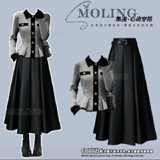 批发冬季穿搭一整套女2025新款高级感气质收腰针织衫搭半身裙两件套