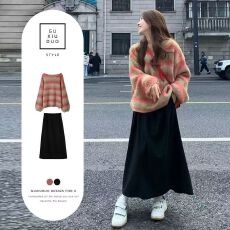 批发秋冬套装女韩系慵懒风软糯<b class='q'>条纹</b>针织毛衣时尚显瘦气质<b class='q'>半身裙</b>两件套