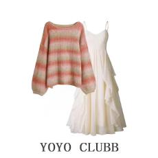 批发初秋套装<b class='q'>女</b>2025新款韩系氛围感时尚针织毛衣搭配显瘦<b class='q'>连衣裙</b>两件套