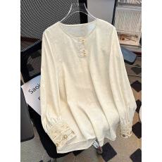 批发新中式国风衬衫女2026春装新款内搭漂亮打底小衫洋气提花刺绣上衣