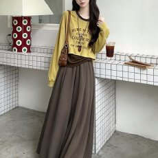 批发大码秋季轻熟风套装女字母减龄上衣吊带背心搭配松弛感裙裤三件套