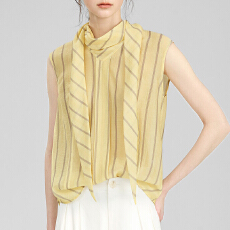 批发条纹莱赛尔休闲女2026年夏季新款柔感小衫